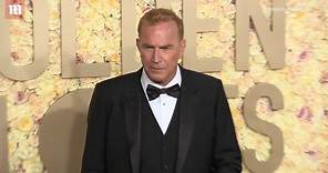 Kevin Costner looks sleek in black at the Golden Globes 2024