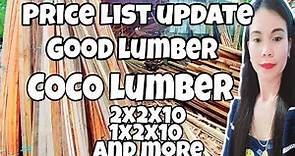 GOOD LUMBER & COCO LUMBER PRICE LIST IN THE PHILIPPINES