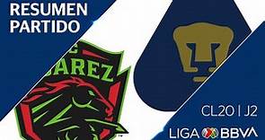 Resumen y Goles | Juárez vs Pumas | Jornada 2 - Clausura 2020 | Liga BBVA MX