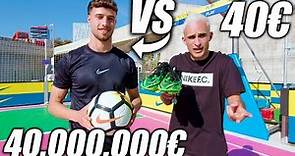 FUTBOLISTA DE 40€ VS FUTBOLISTA DE 40.000.000€ - Retos de Fútbol ft. Javi Puado