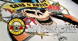 Como dibujar el Logo de Guns N' Roses - How to draw a Guns N' Roses logo