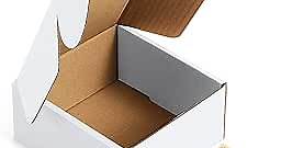 Eupako 4x4x2" Corrugated Box Mailers 50 Pack White Cardboard Small Shipping Boxes for Mailing (with 50 Stickers)