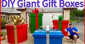 DIY GIANT outdoor Christmas gift box decorations!