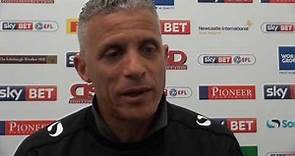 Keith Curle speaking after the Newport victory