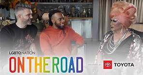 AJ Gibson & Emile Ennis Jr. in LGBTQ Nation's ON THE ROAD: San Francisco with Juanita More