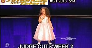 Sophie Fatu 5yo singer FULL PERFORMANCE New York New York America's Got Talent 2018 Judge Cuts 2 AGT