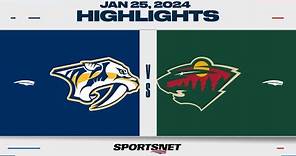 NHL Highlights | Predators vs. Wild - January 25, 2024
