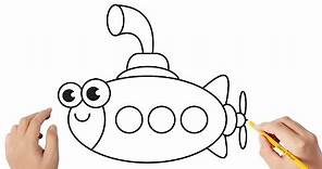 Cómo dibujar un submarino | Dibujos sencillos