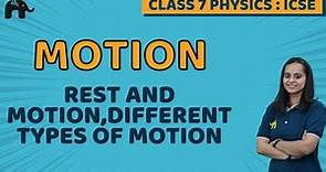 Motion Class 7 ICSE Physics | Selina Chapter 2 | Rest and Motion, Different types of Motion