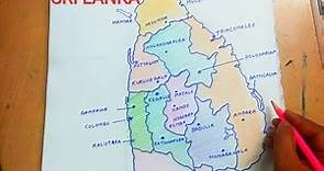 SRI Lanka map drawing easily step by step