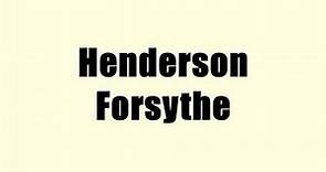 Henderson Forsythe