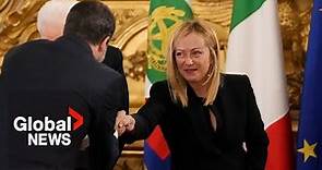 Italy's Giorgia Meloni sworn in country's 1st female prime minister