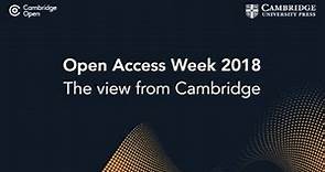 Open Access Week 2018 - The view from Cambridge