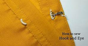 How to sew hook and eye