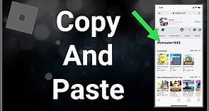 How To Copy & Paste On Roblox Mobile