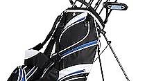 Precise S7 Tall Men’s (6'1" to 6'4") Right Handed Complete Golf Club Set Include 460cc Driver, 3 Wood, 5 Wood, 24* Hybrid, 5-9 PW Irons, Sand Wedge, Putter, Deluxe Stand Bag & 4 Headcovers, Black/Blue