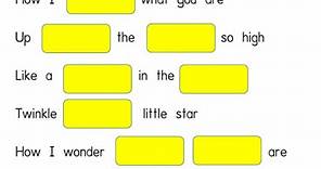 Twinkle twinkle little star interactive worksheet