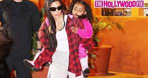 Kim Kardashian Gives Chicago West A Piggyback Ride While Leaving Dinner After Saint West's Game