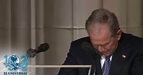 George W. Bush llora durante discurso en funeral de su padre en Washington