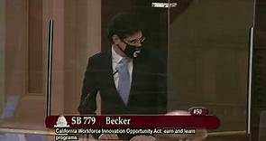 Senator Josh Becker Presents SB 779 Senate Session (May 3, 2021)