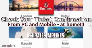 How to Check Emirates Airlines Ticket confirmation - Booking Confirmation in Emirates