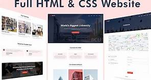 How To Make Website Using HTML & CSS | Full Responsive Multi Page ...