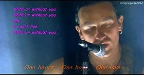 U2 - With Or Without You ( live 1987 )[ lyrics ]