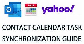 Outlook Yahoo contacts, calendar, to-do list sync settings guide 2022