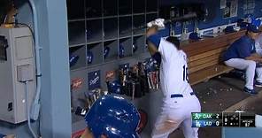 Ethier shows frustration after lining out