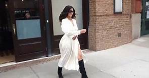 Camila Alves is heavenly in white in NYC! #camilaalves