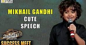 Mikhail Gandhi Cute Speech at Supreme Success Meet - Filmyfocus.com