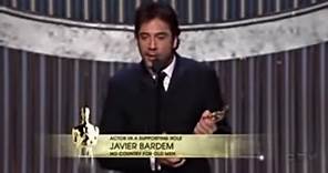 Javier Bardem winning Best Supporting Actor for No Country for Old Men