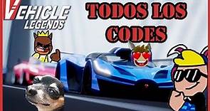 Vehicle legends (vehiculos legendarios) roblox codes códigos activos Junio 2021 en español 💥