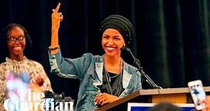 Ilhan Omar reacts to becoming the first Somali American in Congress