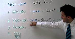 Operations with Functions - How to Add, Subtract, Multiply, or Divide Functions