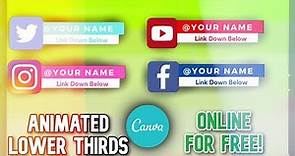 How To Make Your OWN Customized Lower Thirds ONLINE!