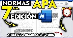 Cómo usar las Normas APA en WORD 7ma Edición | NORMAS APA ULTIMA EDICION