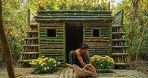 Construye una casa con Bambú en la Selva bajo tierra en 23 días 😱