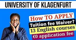 How to apply to University of Klagenfurt as an international student