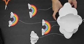 3D Hanging Clouds/Rainbows DIY - Nursery Wall Hangings - Cloud Mobile - Nursery Wall Decor