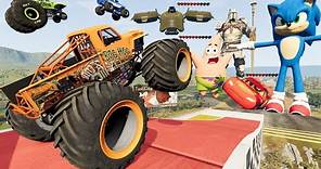 Monster Truck Madness LIVE | Long Jumps and Crashes | BeamNG Drive ...