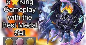 6⭐ King V1 Gameplay with the Best Medal Set (164.5 support) SS League | One Piece Bounty Rush