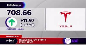 Tesla announces 3-for-1 stock split, Ellison to leave company's board
