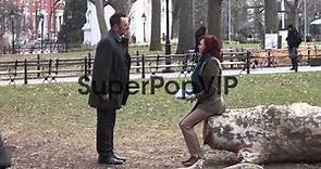 Michael Emerson and Carrie Preston on location for 'Perso...