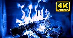 🔥 Beautiful Blue Fireplace Flames 4K UHD! Magic Fireplace Burning with blue flames (12 HOURS)