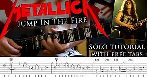 Metallica - Jump In The Fire 1st guitar solo lesson (with tablatures and backing tracks)