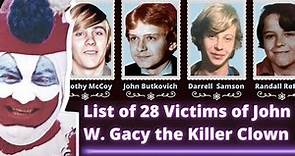List of 28 Identified Victims of John Wayne Gacy the Killer Clown