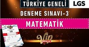 VİP YAYINLARI TÜRKİYE GENELİ DENEME SINAVI 3 - LGS SAYISAL MATEMATİK