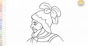 Vasco Nunez de Balboa drawing easy | Portrait drawing videos | How to draw Vasco Nunez de Balboa