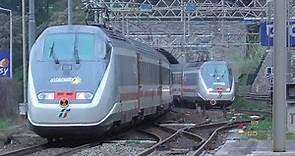 Treni in transito, arrivo e partenza nella stazione di Genova Quarto dei Mille